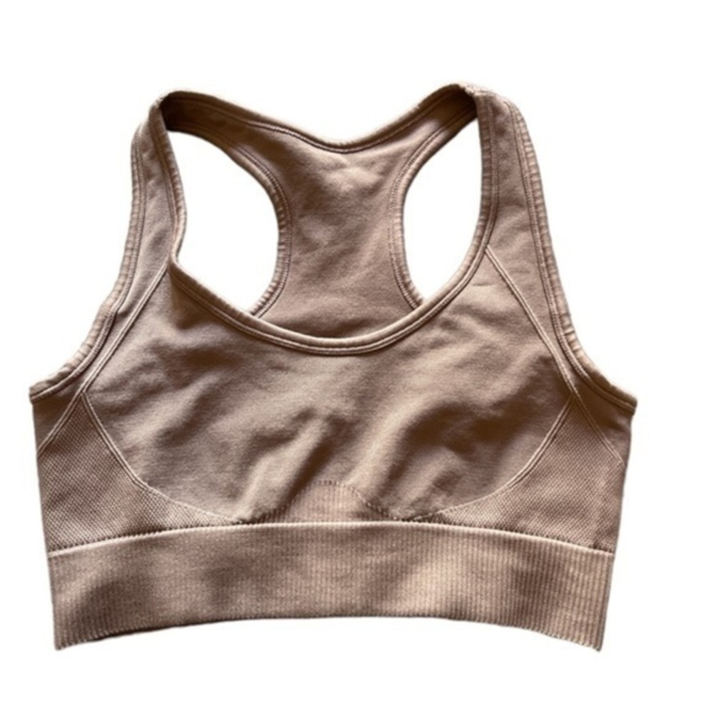 Mauve Pink Seamless Sports Bra Unpadded Racerback Size Small EUC #7556